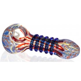 The Uncle Sam - 4 Red, White, and Blue Color Changing Glass Pipe New