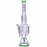 Strange Smoke Lookah 20" Sprinkler Perc And Quad Honeycomb Bong Green New