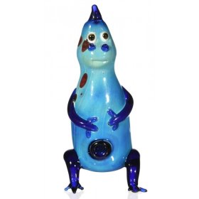 Danny Da Dino - 5.5 Detailed Blue Dino Glass Hand Pipe New