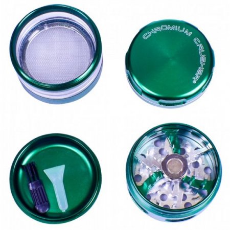 The Avatar Chromium Crusher Precision Four-Part Glass Hybrid Grinder 63MM Green New