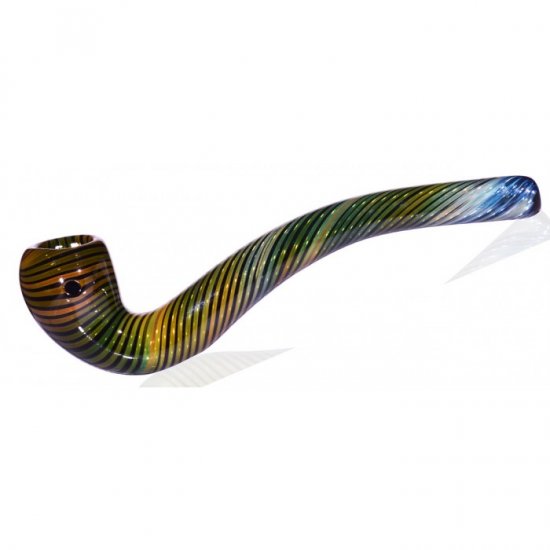 6\" Candy Striped Sherlock Glass Hand Pipe - Bronze New