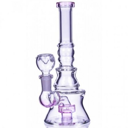 The Apex 8" Concave Design Matrix Perc Bong Pink New