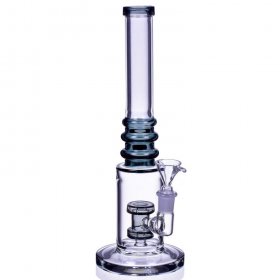 12 Double Hammer to Cake Layered Perc Bong Ash Black New
