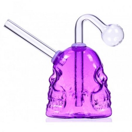 The Twins Skull Design Dab Rig Bong Purple New