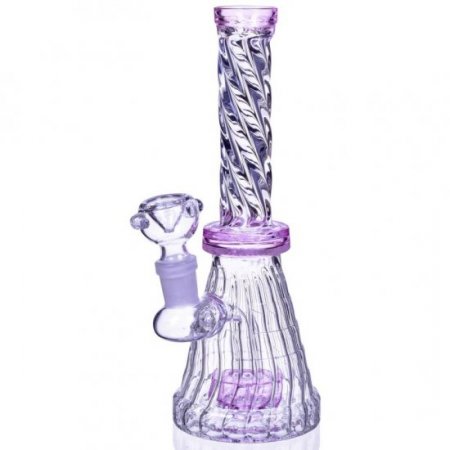 Thunder's Calli'n 8" Spiral Design Matrix Perc Beaker Bong Pink New