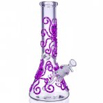 Smokey Octopus 13" Glow In The Dark Beaker Bong Purple New