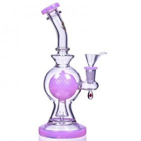 SpikeyBall Smoke On Point Glass 10" Tilted Spherical Matrix Perc Bong Purple New