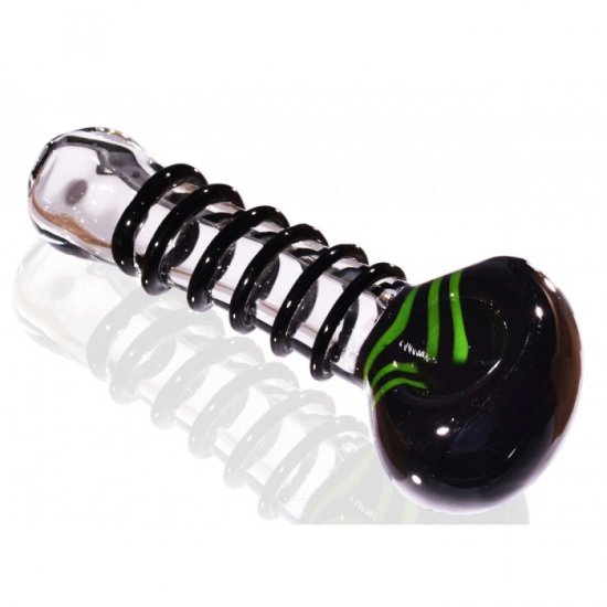 5\" Wire Wrapped Glass Pipe - Black New