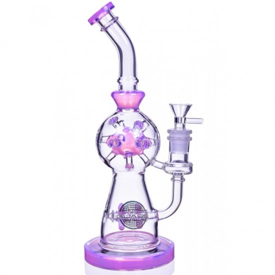 Smoke Propeller Dab Rig 12\" Dual Spinning Propeller Perc To Swiss Faberge Egg Perc Pink New