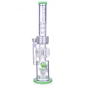 Smoke Realm Lookah 21" Double Chamber Honeycomb Perc Bong Assorted Color New