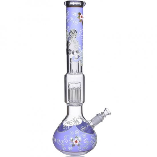 Primrose 18\" Glow In The Dark Beaker Bottom Bong With 10-arm Tree Perc New