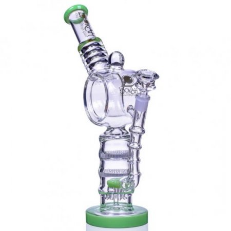 The Colosseum Lookah 15" Donut Recycler Honeycomb to Sprinkler Perc Bong Winter Green New