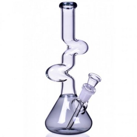 The Goliath Curved Neck Double Zong Bong Water Pipe Ash Black New
