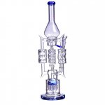 Chill Glass 20" Triple Chamber Bong with Cyclone Perc Blue New