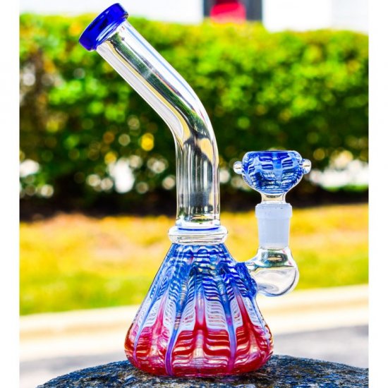 The Homing Pigeon 8\" Colorful Pattern Tilted Neck Bong New