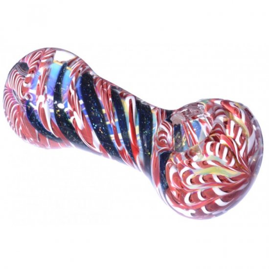 4\" Swirl Dichroic Pipe - Red New