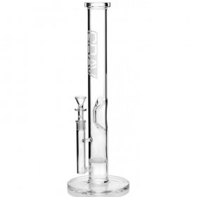 Grav Large Straight Base W/ Disc Water Pipe Clear New