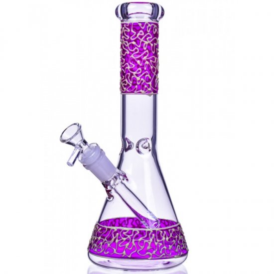 Glowing Smoke 11\" Glow In The Dark Beaker Bong Pink New