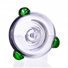 Smoking Accessories 14mm Dry Male Glass Bowl With Green Accent Dry Herb New
