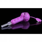 Stratus 4" Silicone Hand Pipe 2 In 1 With Honey Dab Straw Pinkish Purple New