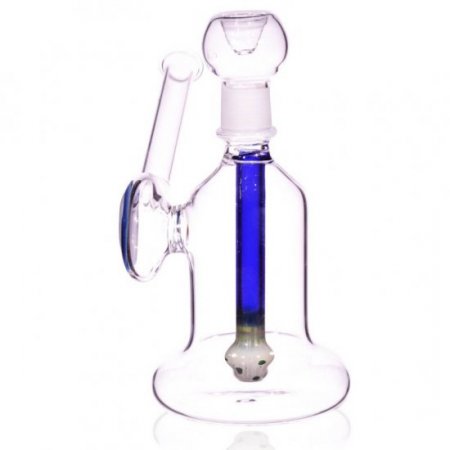 The Dabba Dabba Shroom 7 Clear Water Pipe with Blue Downstem and Mushroom Design New