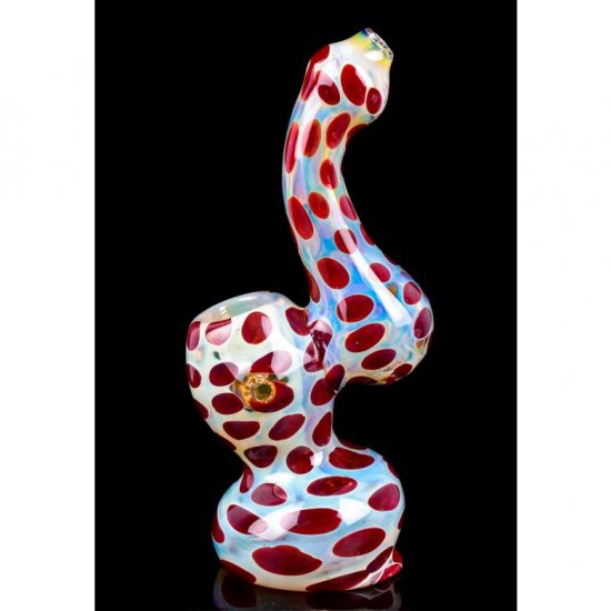 Red Snake 7\" Spotted Fumed Sherlock Bubbler New