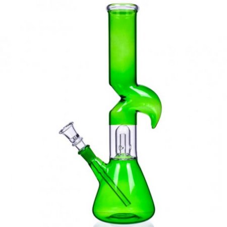 Smoke Rhinoceros 12" Inline Dome Perc Zong Bong Green New