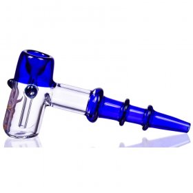King of The Dead 7.5" Tripe Ringed Hammer Bubbler Blue New