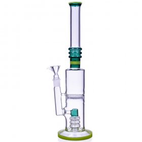 The Forest 16" Dual Perc Cylinder Base Bong Greenish Teal New