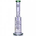 The Wicked Tower On Point Glass 18" Straight Swiss to Donut Perc Bong Ice Blue New