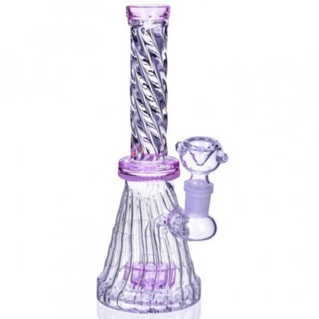 Thunder's Calli'n 8" Spiral Design Matrix Perc Beaker Bong Pink New