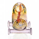 The Sk8ter - 4 Translucent Orange, Red, Blue, Skateboard Hand Pipe - Fumed New