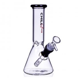 8" ChillGlass Clear Beaker Base Bong Water Pipe Black New