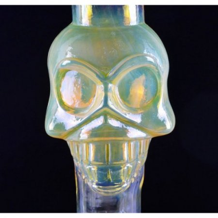 16" Skull Glass Bong Water Pipe Golden Fumed New