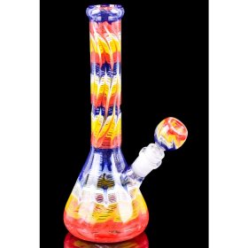Hot Smoke 10" Colorful Pattern Beaker Bong New