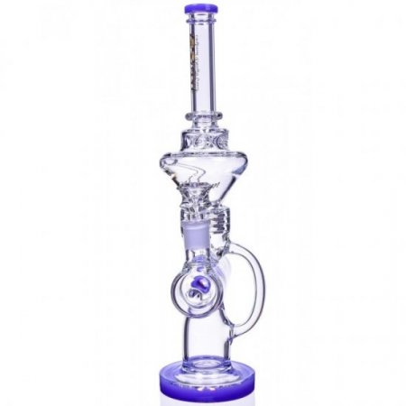 Smoking Prince Lookah 17" Inline Recycler Perc Bong Blue New