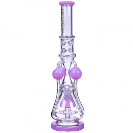 The Amazonian Trophy Lookah Platinum Series Bong 19" Smoking Bong With 4 Circular Chamber Recycler And Sprinkler Mushroom Perc Pink New