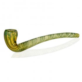 12" Candy Striped Sherlock Glass Hand Pipe Green Apple New