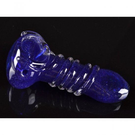3.5\" Wire Wrapped Glass Spoon Hand Pipe- Blue New