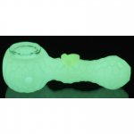 Stratus 4" Silicone Hand Pipe 2 In 1 With Honey Dab Straw Glow in The Dark New