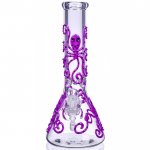 Smokey Octopus 13" Glow In The Dark Beaker Bong Purple New