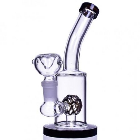 The Quaffle 6" Tilted Design Showerhead Bong Water Pipe Black New