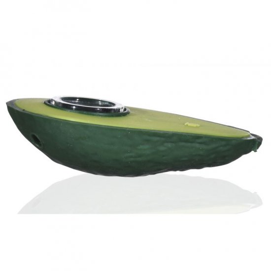 Avocado Fury - 3\" Silicone Avocado Spoon pipe with removable glass bowl New