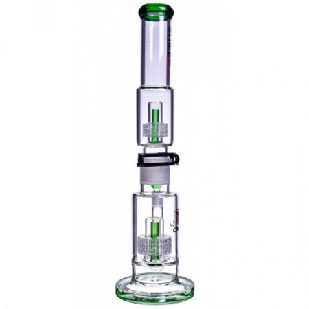 Chill Glass 19" Bong with Double Inline Matrix Perc Green New