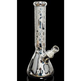 Blaze the Smoke Diamond Glass 13" 7mm Thick Beaker Bong New