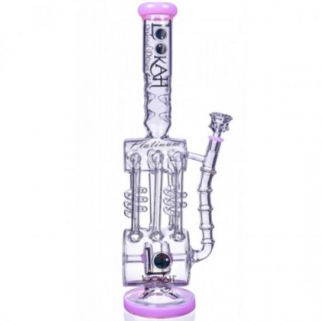 The Missing Alderaan Relic Lookah 18" Barrel Spiral Blast Recycle Ice Glass Bong American Pink New