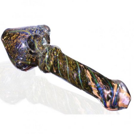 The Yoda - 6 Golden Fumed Hand Blown Glass Steam roller Spoon Pipe Bowl New