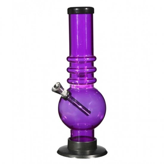 9\" Round Bottom Acrylic Bong - Medium - Purple New