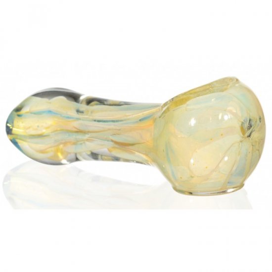 4\" SWIRLED COLOR CHANGING SPOON - FOGGY SILVER FUMED New