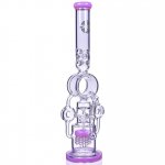 The Quidditch 21" Triple Donut Multi Perc Bong Pink New